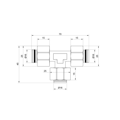 Тройник обжимной Thermo Alliance Standart 16 SD158W161616