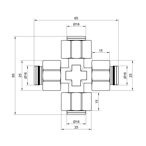 Крестовина обжимная Thermo Alliance Standart 16 SD150W16161616