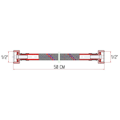 Гибкая подводка для воды Thermo Alliance Forte ВВ 50 см SF381W50