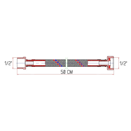Гибкая подводка для воды Thermo Alliance Forte ВН 50 см SF382W50
