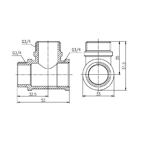 Тройник Thermo Alliance Forte 3/4 Тройник Thermo Alliance Forte 3/4