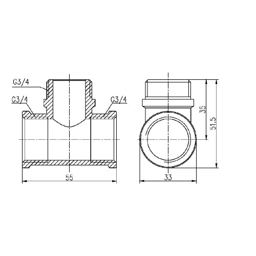 Тройник Thermo Alliance Forte 3/4 Тройник Thermo Alliance Forte 3/4
