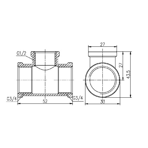 Тройник редукционный Thermo Alliance Forte 3/4