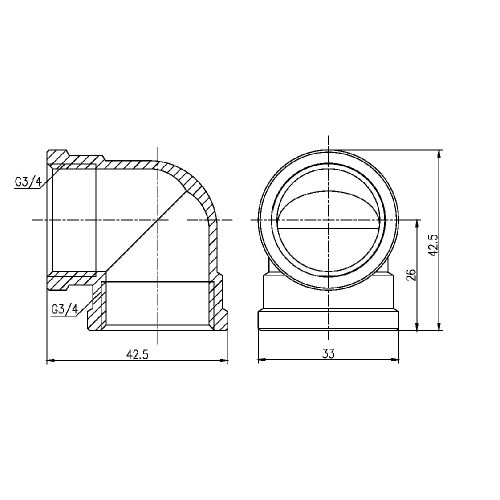 Уголок Thermo Alliance Forte 3/4 Уголок Thermo Alliance Forte 3/4