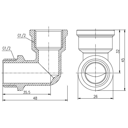Уголок Thermo Alliance Forte 1/2 Уголок Thermo Alliance Forte 1/2
