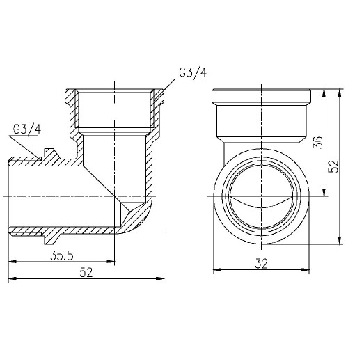 Уголок Thermo Alliance Forte 3/4 Уголок Thermo Alliance Forte 3/4