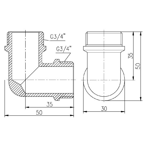 Уголок Thermo Alliance Forte 3/4 Уголок Thermo Alliance Forte 3/4