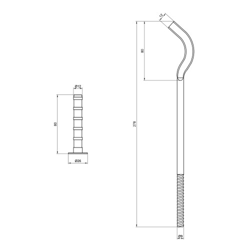 Крепеж Thermo Alliance Standart на чугунный радиатор 10х280 мм SD113280