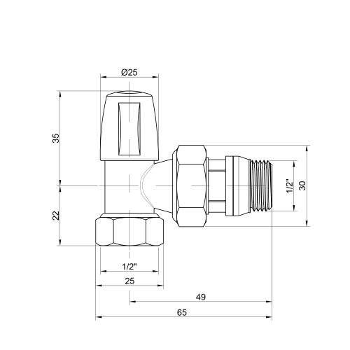 Кран радиаторный Icma 1/2 Кран радиаторный Icma 1/2