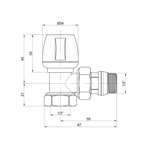 Кран радиаторный Icma 1/2 Кран радиаторный Icma 1/2