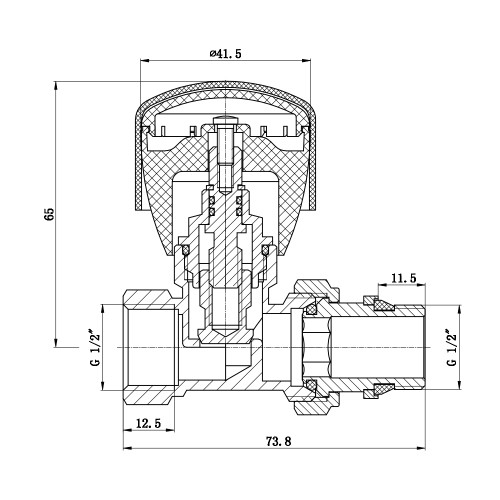 Кран радиаторный Thermo Alliance Standart Powerful 1/2