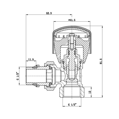 Кран радиаторный Thermo Alliance Standart Powerful 1/2
