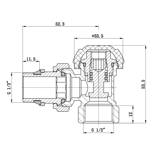 Кран радиаторный Thermo Alliance Standart Powerful 1/2