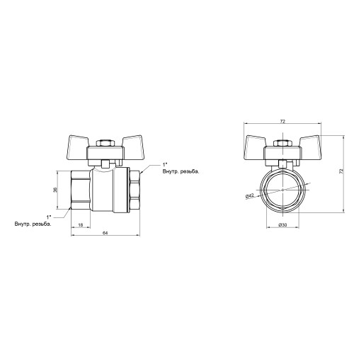 Кран шаровой Thermo Alliance Standart 1 Кран шаровой Thermo Alliance Standart 1