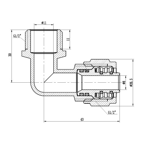 Уголок обжимной Thermo Alliance Forte 16х1/2
