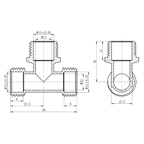 Тройник обжимной Thermo Alliance Forte 16х1/2
