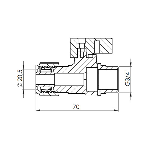Кран шаровой обжимной Thermo Alliance Forte 20х3/4