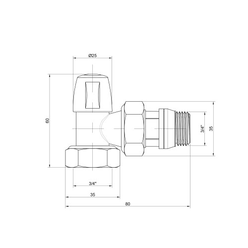 Кран радиаторный Icma 3/4 Кран радиаторный Icma 3/4