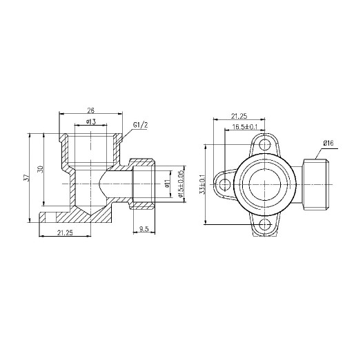 Уголок обжимной настенный Thermo Alliance Forte 16х1/2 Уголок обжимной настенный Thermo Alliance Forte 16х1/2