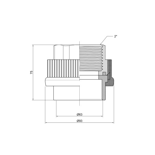 Муфта PPR Thermo Alliance 63х2 Муфта PPR Thermo Alliance 63х2