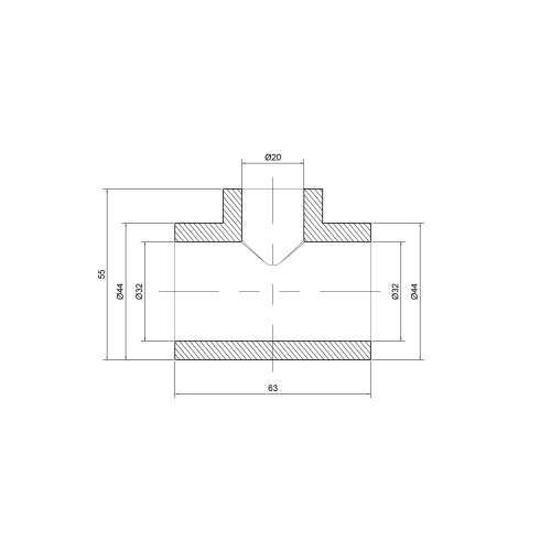 Тройник PPR Thermo Alliance 32х20х32