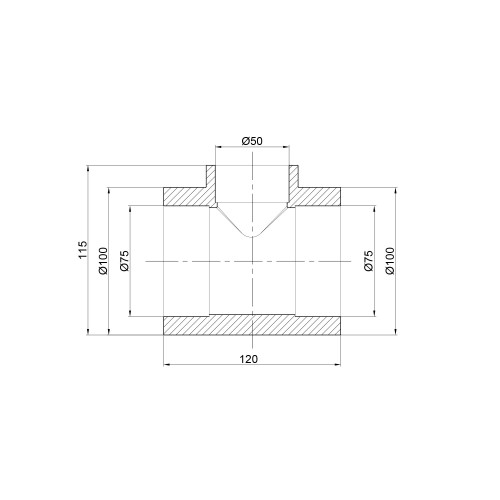 Тройник PPR Thermo Alliance 75х50х75 Тройник PPR Thermo Alliance 75х50х75