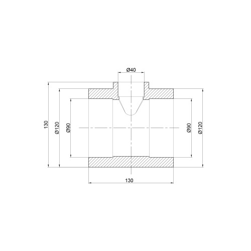 Тройник PPR Thermo Alliance 90х40х90 Тройник PPR Thermo Alliance 90х40х90