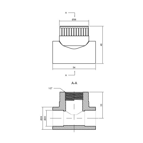 Тройник PPR Thermo Alliance 20х1/2 Тройник PPR Thermo Alliance 20х1/2