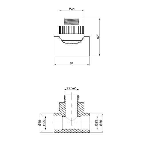 Тройник PPR Thermo Alliance 25х3/4