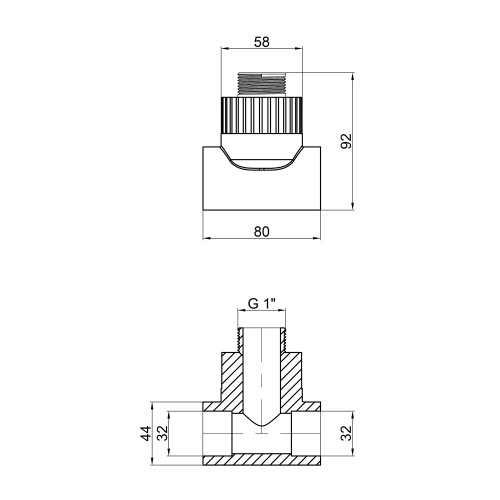 Тройник PPR Thermo Alliance 32х1 Тройник PPR Thermo Alliance 32х1