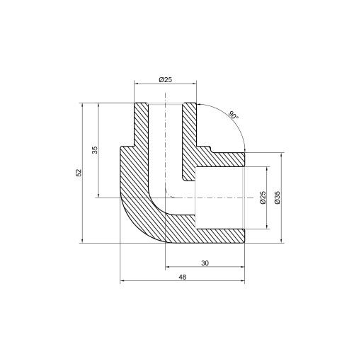 Уголок PPR Thermo Alliance 25, 90° Уголок PPR Thermo Alliance 25, 90°
