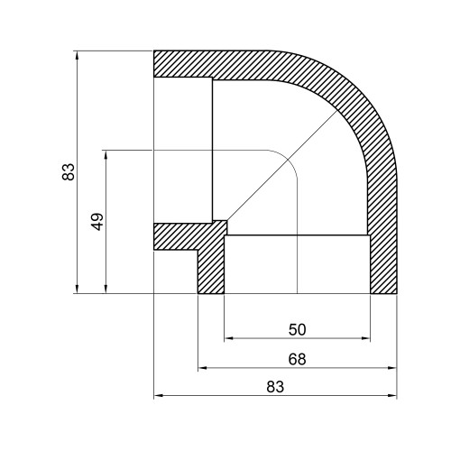 Уголок PPR Thermo Alliance 50, 90° Уголок PPR Thermo Alliance 50, 90°
