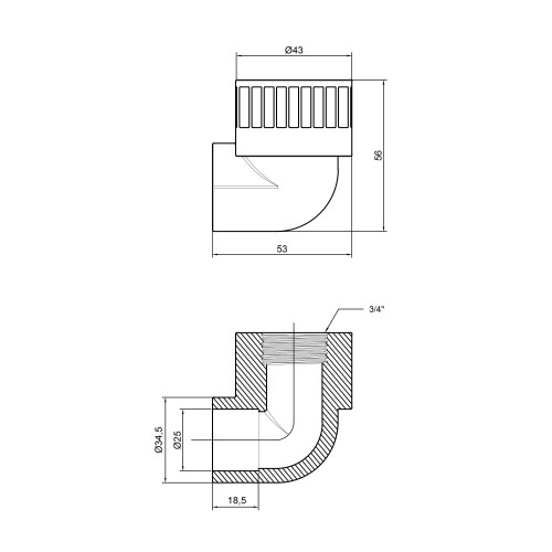 Уголок PPR Thermo Alliance 25х3/4 Уголок PPR Thermo Alliance 25х3/4