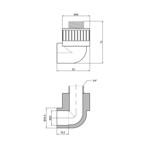 Уголок PPR Thermo Alliance 25х3/4