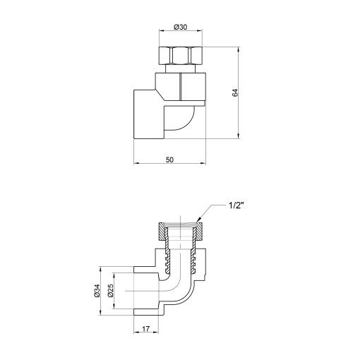Уголок PPR Thermo Alliance с накидной гайкой 25х3/4 Уголок PPR Thermo Alliance с накидной гайкой 25х3/4