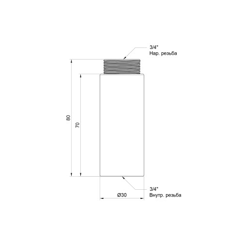 Удлинитель Thermo Alliance Standart 70х3/4 Удлинитель Thermo Alliance Standart 70х3/4