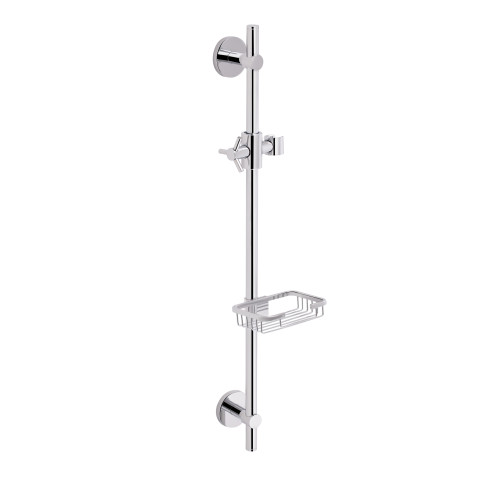 Стойка универсальная Qtap Sprha 700 мм округлая с полочкой QT003 Chrome Стойка универсальная Qtap Sprha 700 мм округлая с полочкой QT003 Chrome