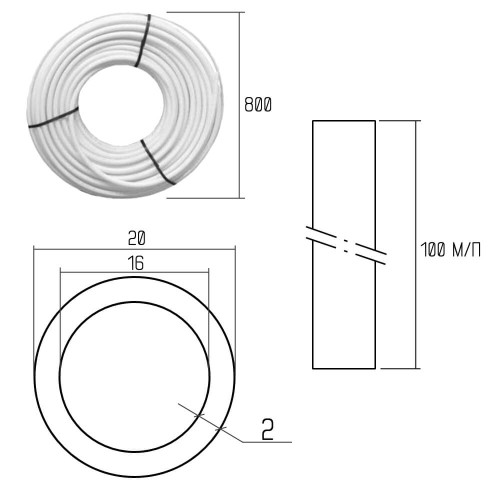 Труба PE-AL-PERT Icma 20х2 мм, 100 м №P199/197 Труба PE-AL-PERT Icma 20х2 мм, 100 м №P199/197