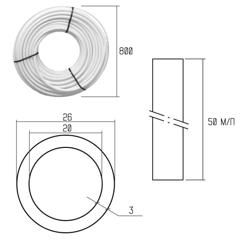 Труба PE-AL-PERT Icma 26х3 мм, 50 м №P199 Труба PE-AL-PERT Icma 26х3 мм, 50 м №P199