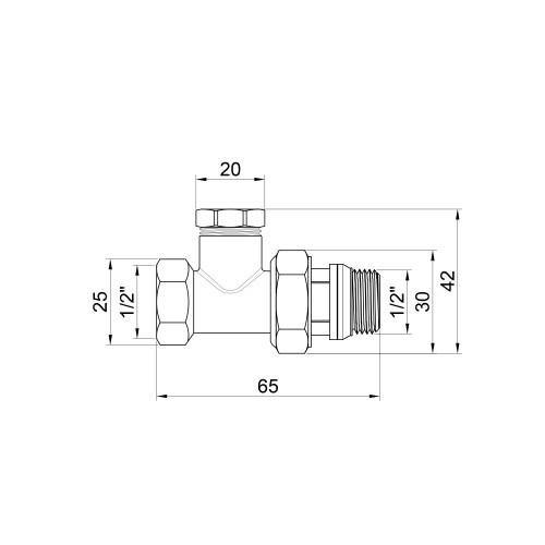 Кран радиаторный Thermo Alliance Base 1/2 Кран радиаторный Thermo Alliance Base 1/2