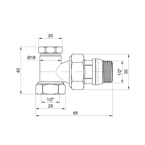 Кран радиаторный Thermo Alliance Base 1/2 Кран радиаторный Thermo Alliance Base 1/2