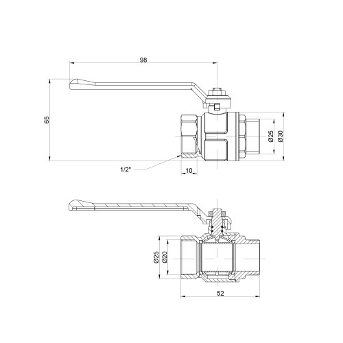 Кран шаровой Icma 1/2 Кран шаровой Icma 1/2