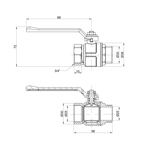 Кран шаровой Icma 3/4 Кран шаровой Icma 3/4