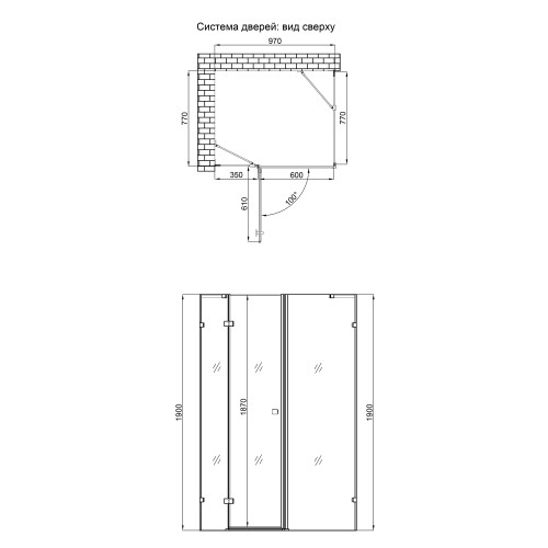 Душевая кабина Qtap Capricorn CRM1018RC6 100х80 см, стекло Clear 6 мм, CalcLess, без поддона Душевая кабина Qtap Capricorn CRM1018RC6 100х80 см, стекло Clear 6 мм, CalcLess, без поддона
