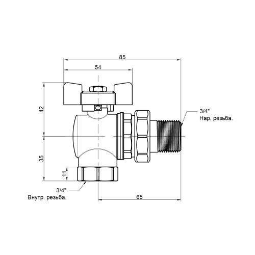 Кран шаровой Icma FAR. ROSSA 3/4 Кран шаровой Icma FAR. ROSSA 3/4