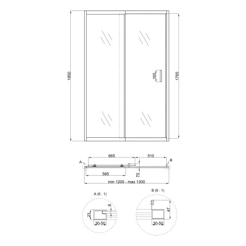 Душевая дверь в нишу Qtap Taurus CRM2012-13.C6 120-130x200 см, стекло Clear 6 мм, покрытие CalcLess Душевая дверь в нишу Qtap Taurus CRM2012-13.C6 120-130x200 см, стекло Clear 6 мм, покрытие CalcLess