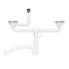 Сифон двойной для кухонной мойки Lidz (WHI) 60 08 E001 02 ECO с круглым переливом (выход 50 мм) Сифон двойной для кухонной мойки Lidz (WHI) 60 08 E001 02 ECO с круглым переливом (выход 50 мм)