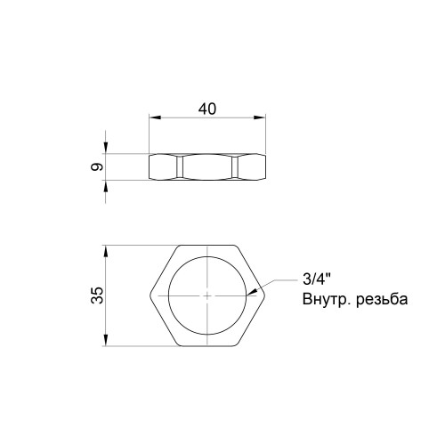 Контргайка Thermo Alliance Standart 3/4 Контргайка Thermo Alliance Standart 3/4