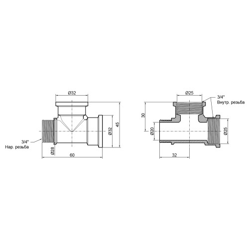 Тройник Thermo Alliance Standart 3/4 Тройник Thermo Alliance Standart 3/4