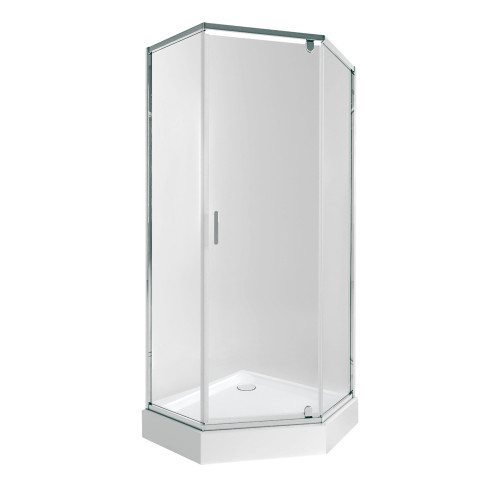 Набор Qtap душевая кабина Scorpio CRM10995-AC6 Clear 2120x900x900 мм + поддон Diamond 309912 90x90x12 см с сифоном